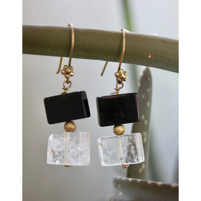 PENDIENTES BLACK AND GLASS