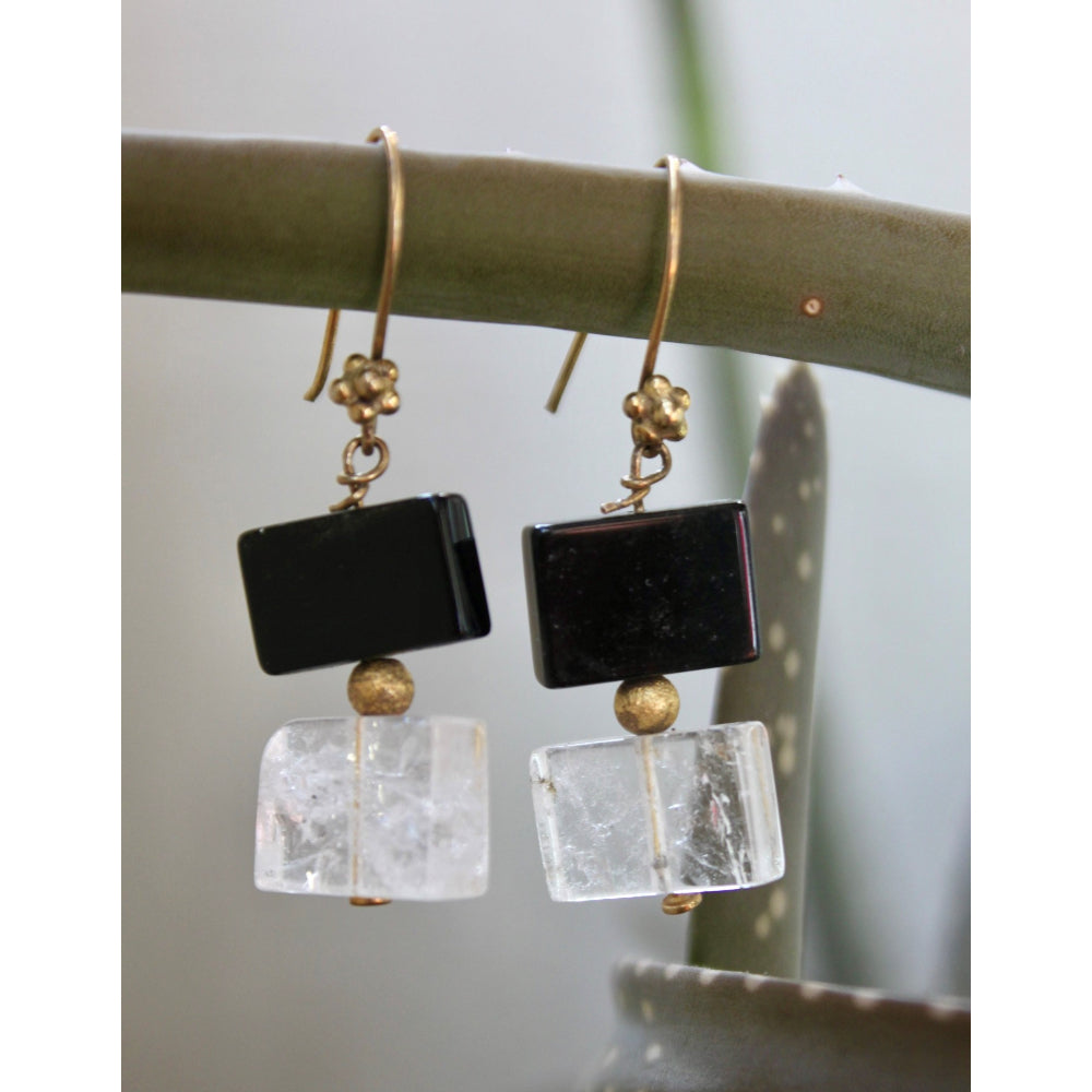 PENDIENTES BLACK AND GLASS