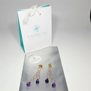 PENDIENTES LAGRIMAS MALVA